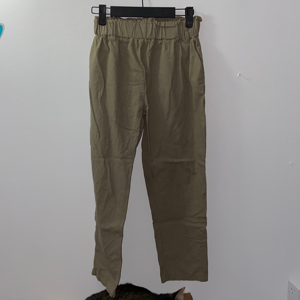 Army green trousers